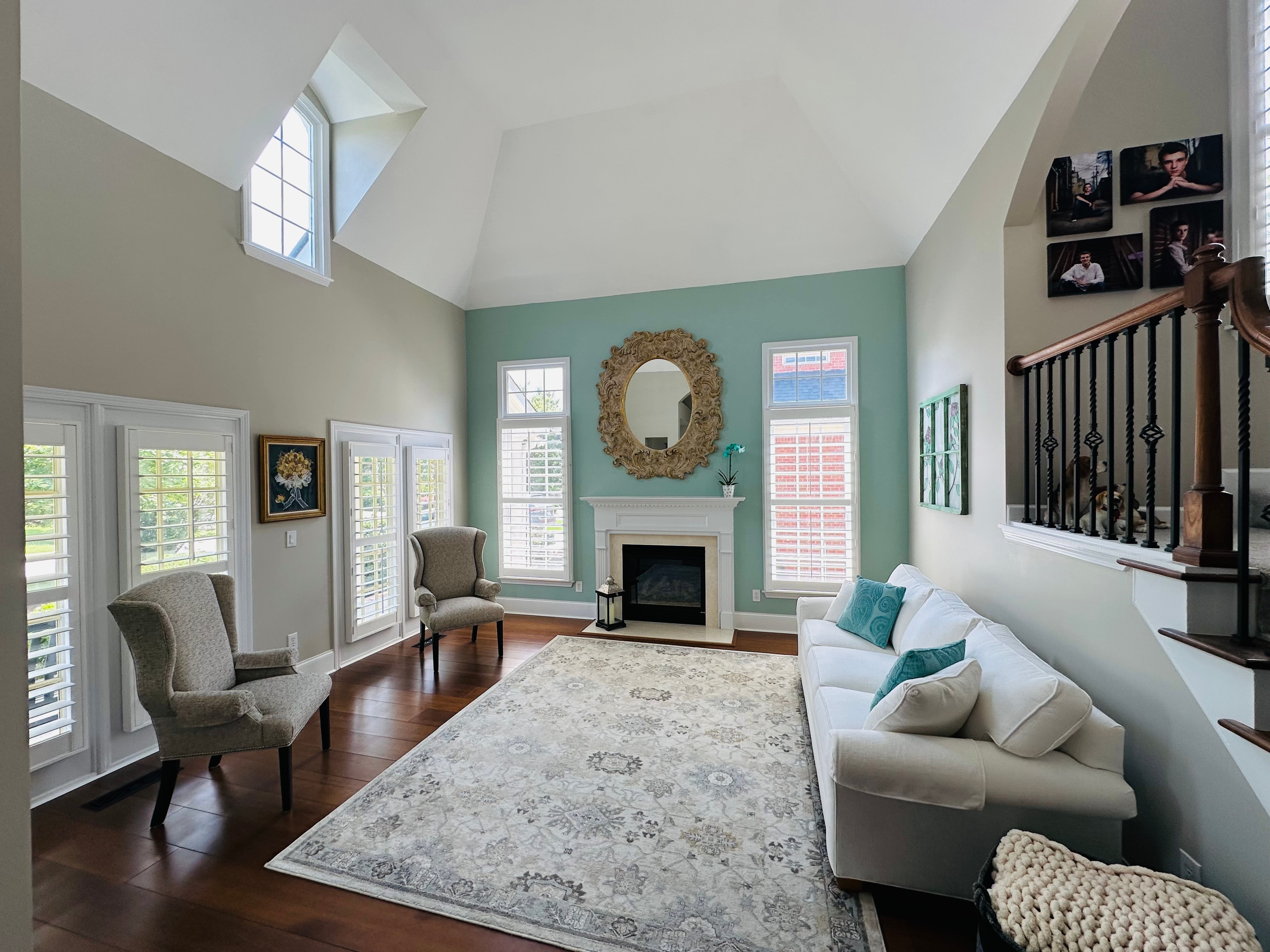 Bright open concept living room with natural light