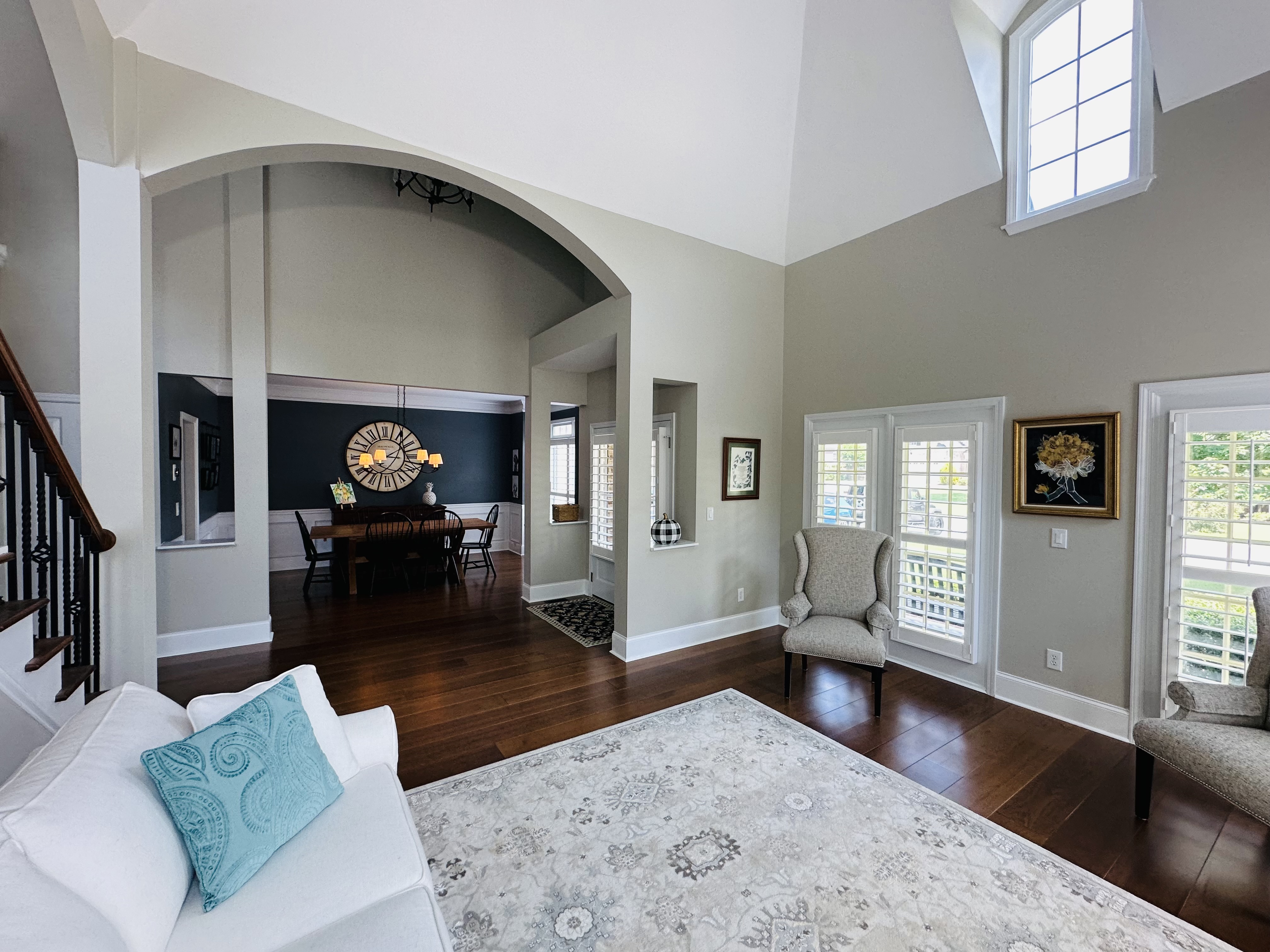 Living Room — Vaulted Ceilings & Arched Entry